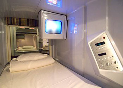 Capsule hotel in Japan