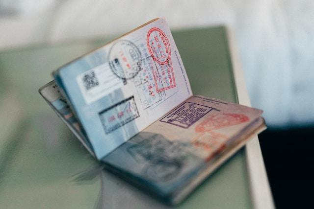 Picture of a passport that is used for living and working overseas